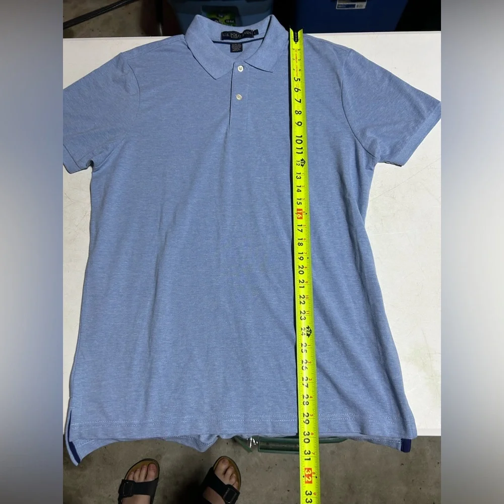 U.S. Polo Assn. Men's Light Blue Slim Fit Short Sleeve Polo Shirt Size L - Picture 3 of 5